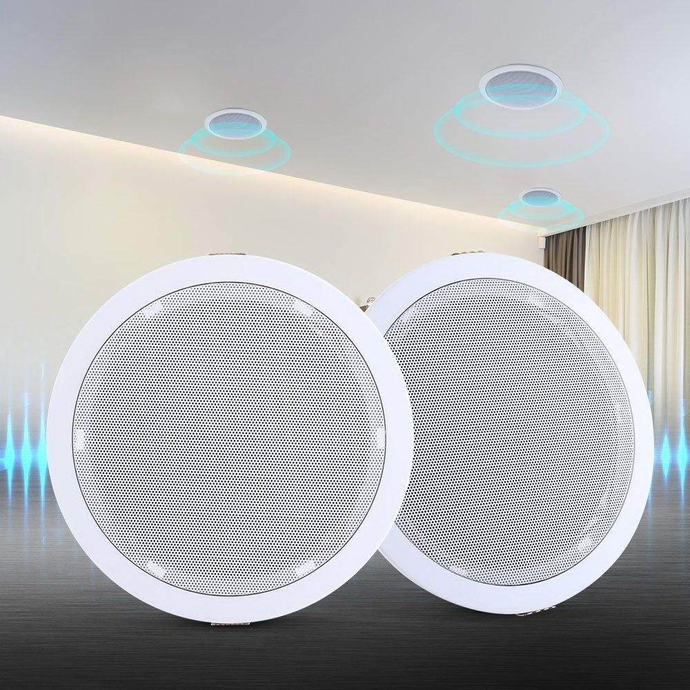 2 x 6" In Ceiling Speakers Home 80W Speaker Theatre Stereo Outdoor Multi Room Tristar Online