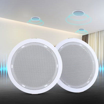 2 x 6" In Ceiling Speakers Home 80W Speaker Theatre Stereo Outdoor Multi Room Tristar Online