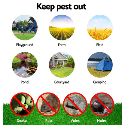 Gardeon 6X LED Solar Snake Repeller Pulse Plus Ultrasonic Pest Rodent Repellent Tristar Online