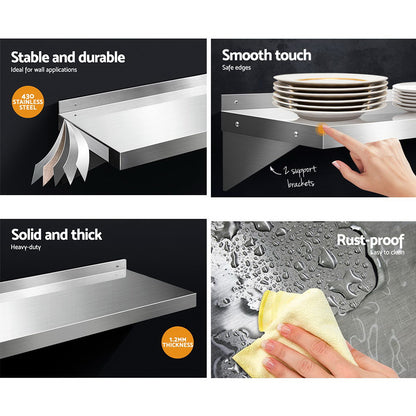 Cefito 900mm Stainless Steel Kitchen Wall Shelf Mounted Rack Tristar Online