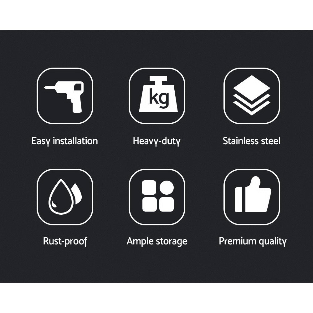 Cefito 900mm Stainless Steel Kitchen Wall Shelf Mounted Rack Tristar Online