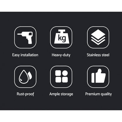 Cefito 900mm Stainless Steel Kitchen Wall Shelf Mounted Rack Tristar Online