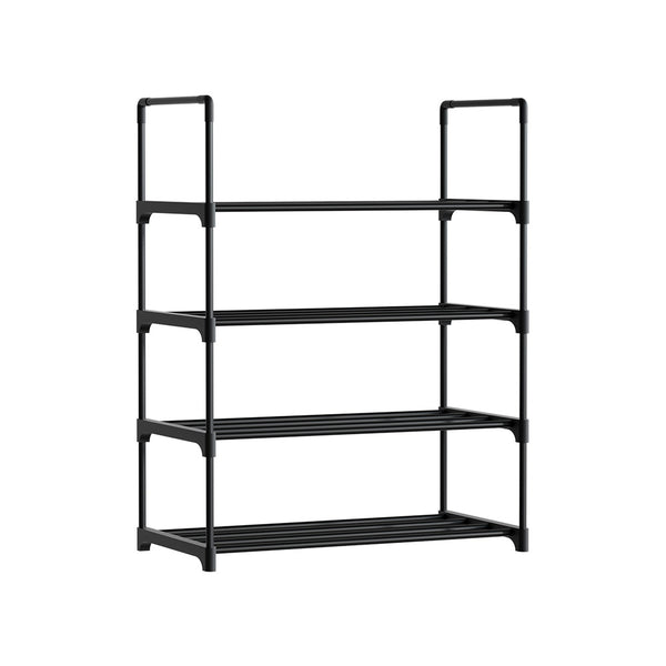 Artiss Shoe Rack Stackable Shelves 4 Tiers 55cm Shoes Storage Stand Black Tristar Online