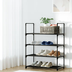 Artiss Shoe Rack Stackable Shelves 4 Tiers 55cm Shoes Storage Stand Black Tristar Online