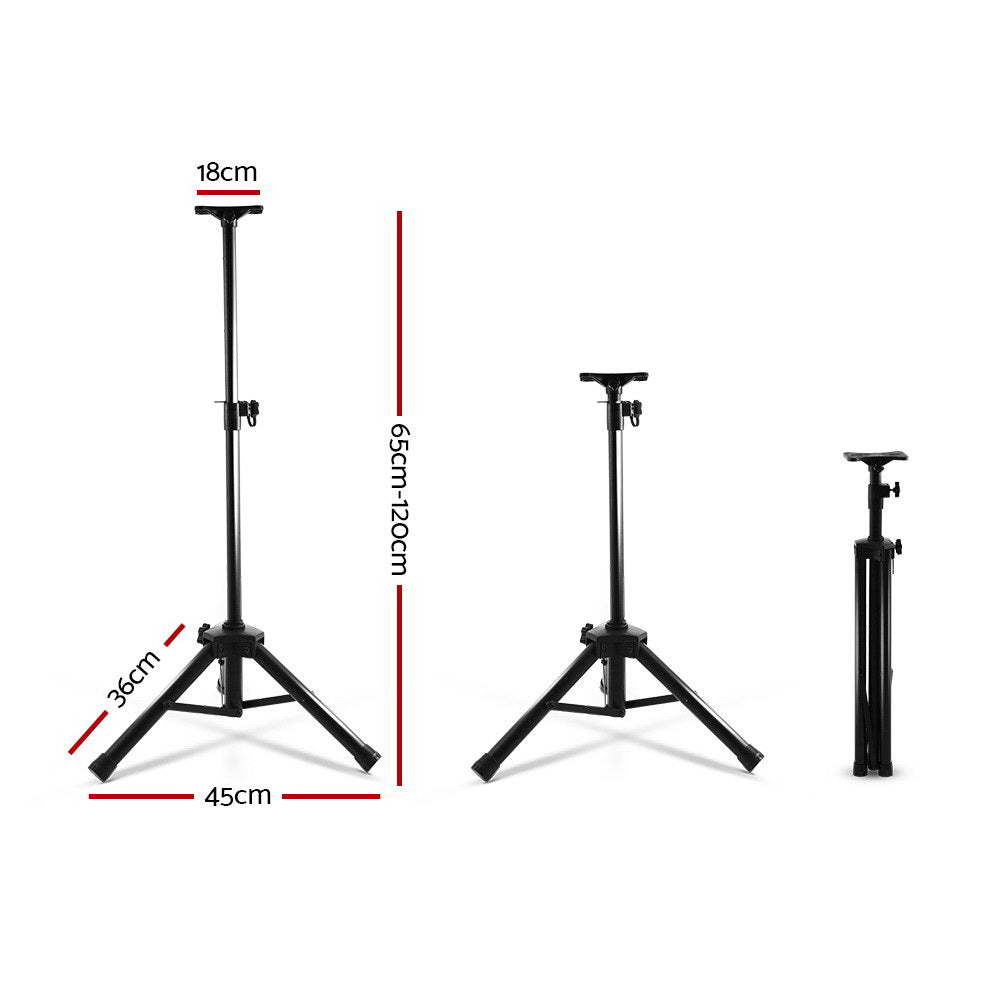 Set of 2 Adjustable 120CM Speaker Stand - Black Tristar Online