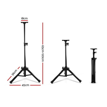 Set of 2 Adjustable 120CM Speaker Stand - Black Tristar Online