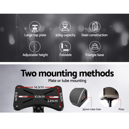 Set of 2 Adjustable 120CM Speaker Stand - Black Tristar Online