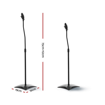 Set of 2 112CM Surround Sound Speaker Stand - Black Tristar Online
