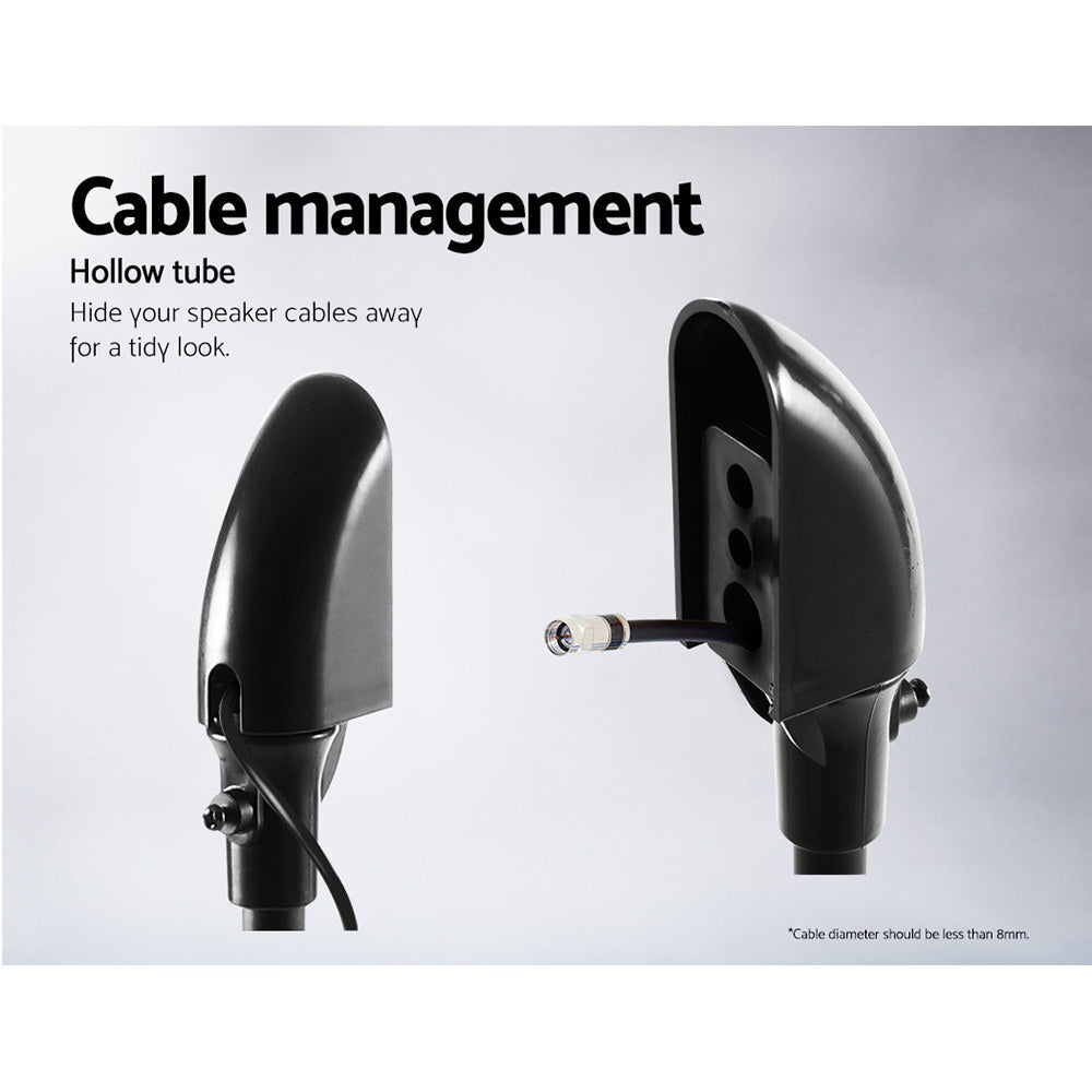 Set of 2 112CM Surround Sound Speaker Stand - Black Tristar Online