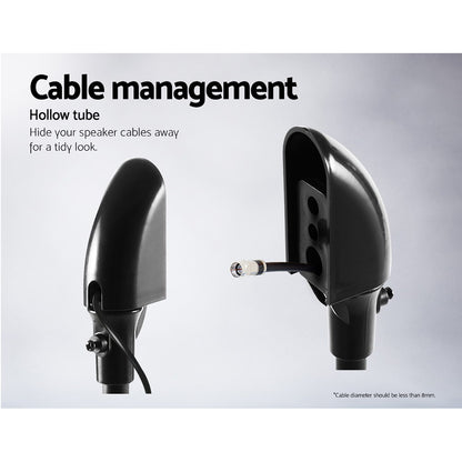 Set of 2 112CM Surround Sound Speaker Stand - Black Tristar Online