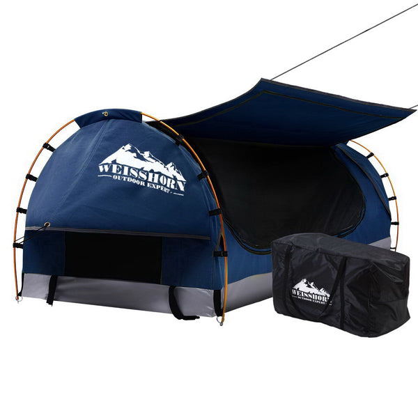 Weisshorn Swag King Single Camping Canvas Free Standing Swags Blue Dome Tent Tristar Online