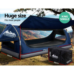 Weisshorn Swag King Single Camping Canvas Free Standing Swags Blue Dome Tent Tristar Online