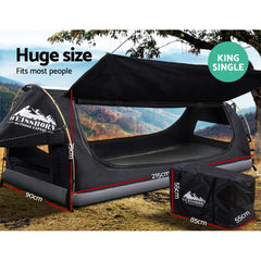 Weisshorn Swag King Single Camping Swags Canvas Free Standing Tent Dome Grey Tristar Online
