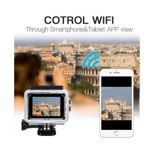 4K Ultra HD 30FPS WiFi Sports Action Camera - Black Trion