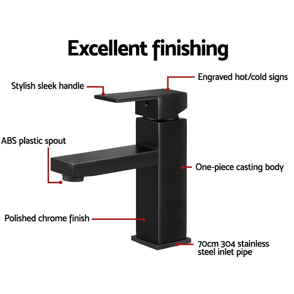 Cefito Basin Mixer Tap Faucet Bathroom Vanity Counter Top WELS Standard Brass Black Tristar Online