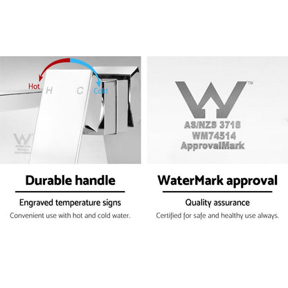 Cefito WELS Bathroom Tap Wall Square Silver Basin Mixer Taps Vanity Brass Faucet Tristar Online