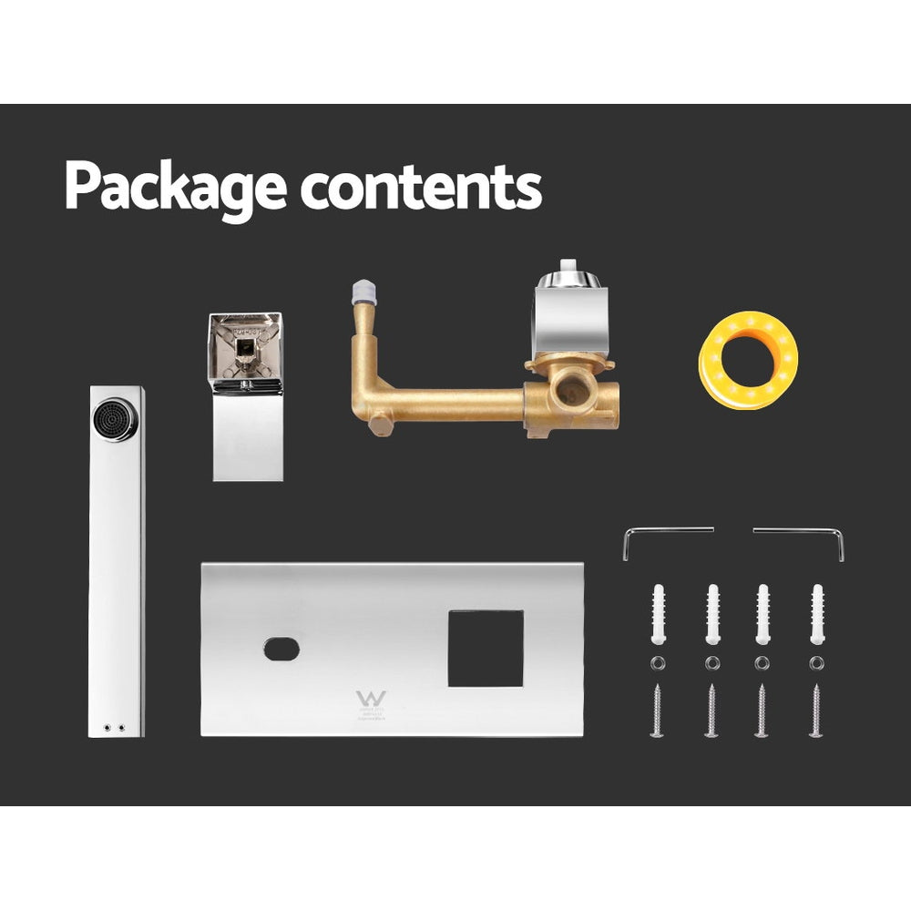 Cefito WELS Bathroom Tap Wall Square Silver Basin Mixer Taps Vanity Brass Faucet Tristar Online