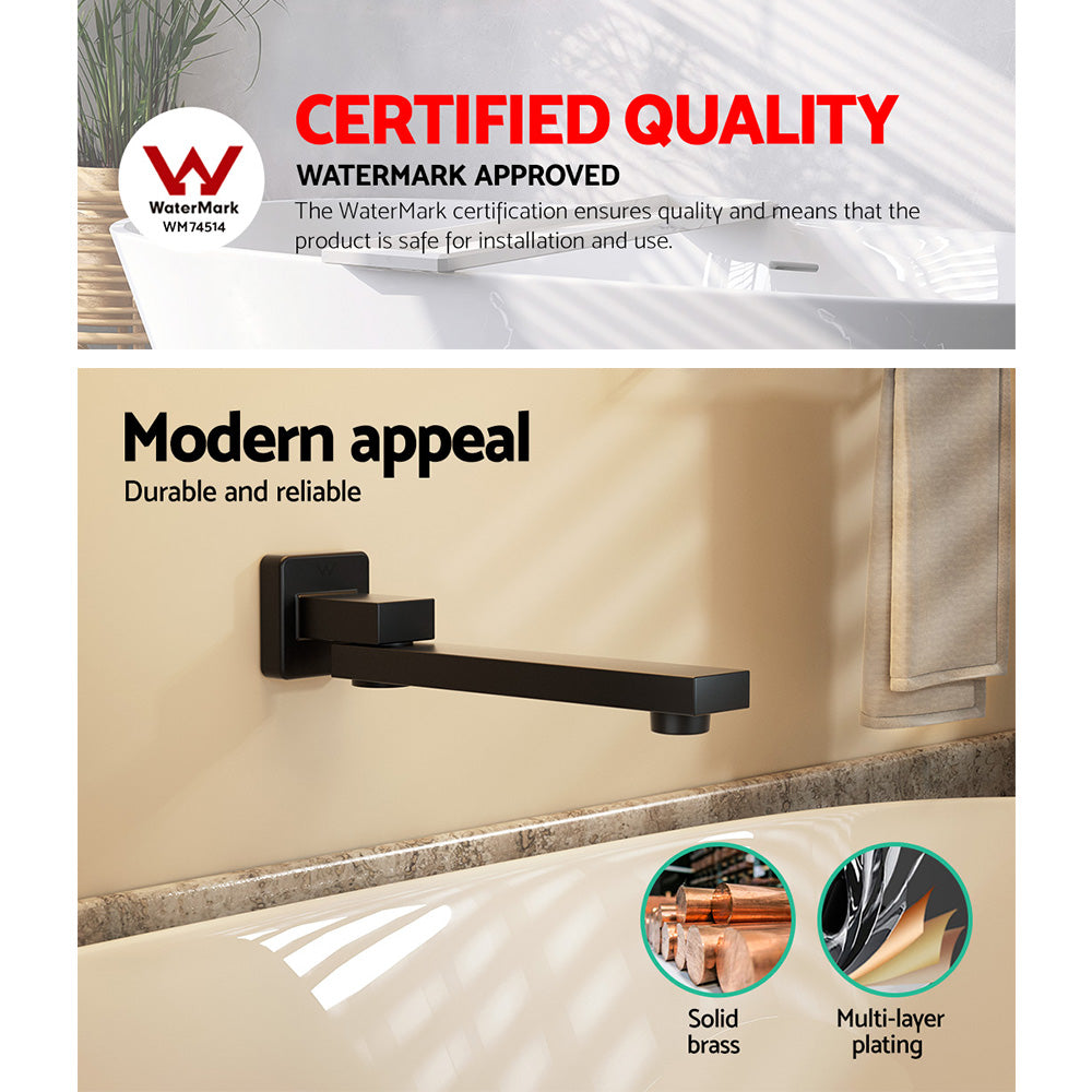 Cefito Bathroom Tap Wall Bath Spout 180 Swivel Bathtub Shower Mixer Square Black Tristar Online