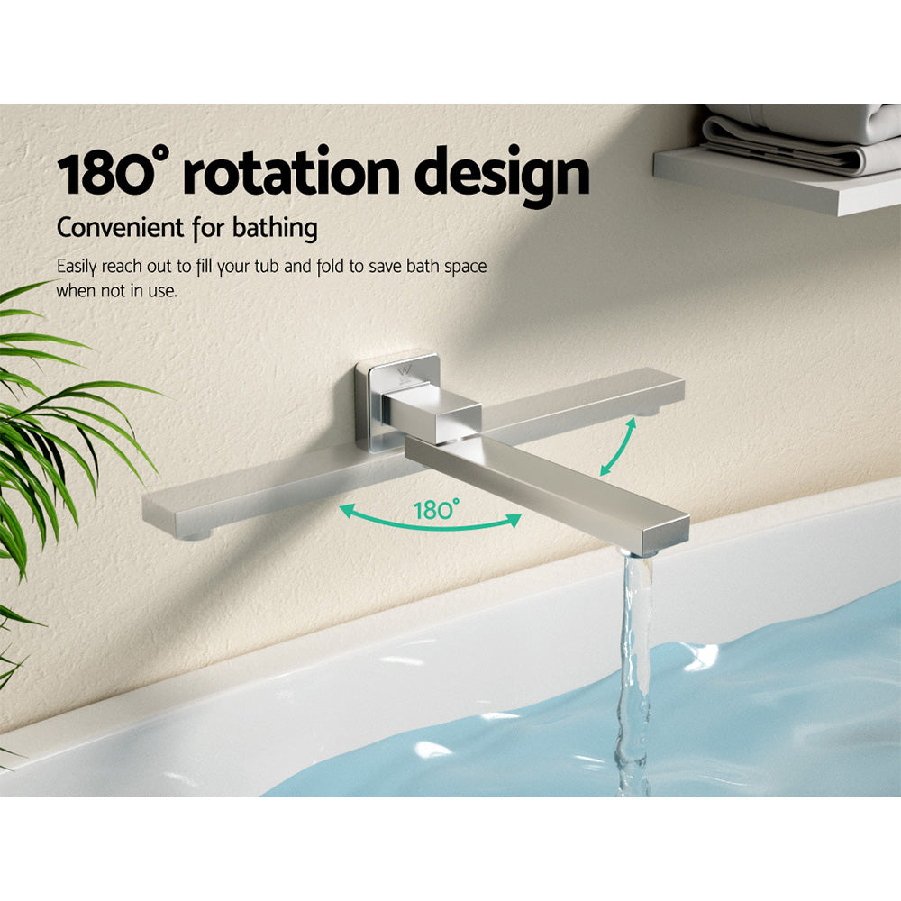 Cefito Bathroom Tap Wall Bath Spout 180 Swivel Bathtub Shower Square Chrome Tristar Online