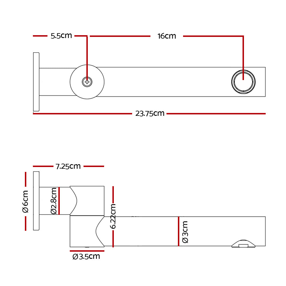 Cefito Bathroom Tap Wall Bath Spout 180 Swivel Bathtub Shower Mixer Round Black Tristar Online