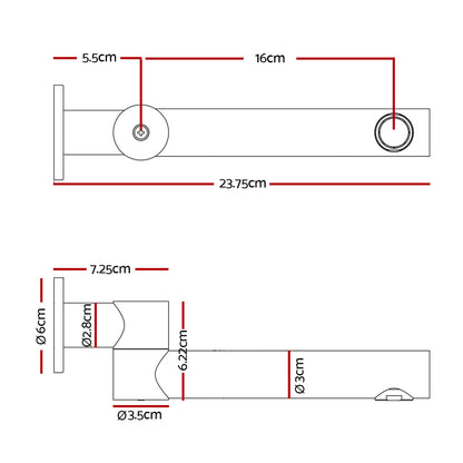Cefito Bathroom Tap Wall Bath Spout 180 Swivel Bathtub Shower Mixer Round Black Tristar Online