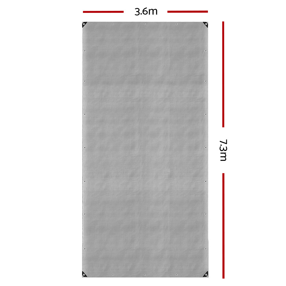 Instahut 3.6x7.3m Tarp Camping Tarps Poly Tarpaulin Heavy Duty Cover 180gsm Silver Tristar Online
