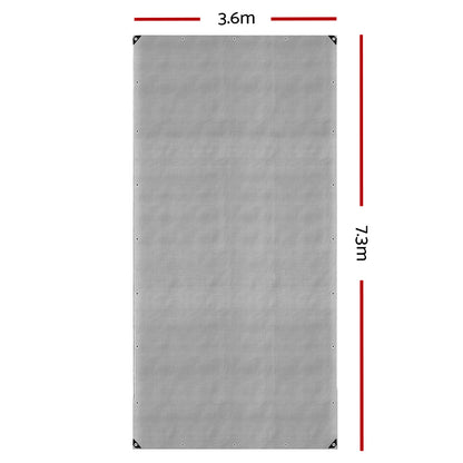 Instahut 3.6x7.3m Tarp Camping Tarps Poly Tarpaulin Heavy Duty Cover 180gsm Silver Tristar Online