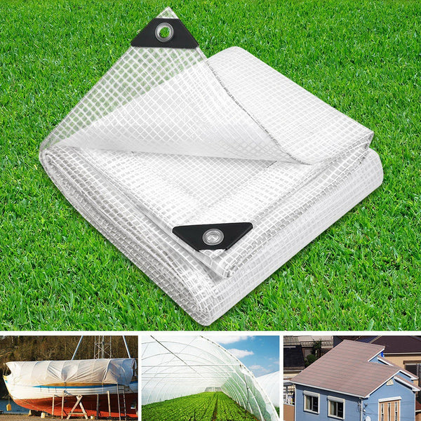 Instahut 2x3m Tarp Camping Tarps Poly Tarpaulin Heavy Duty Cover 135gsm Clear Tristar Online