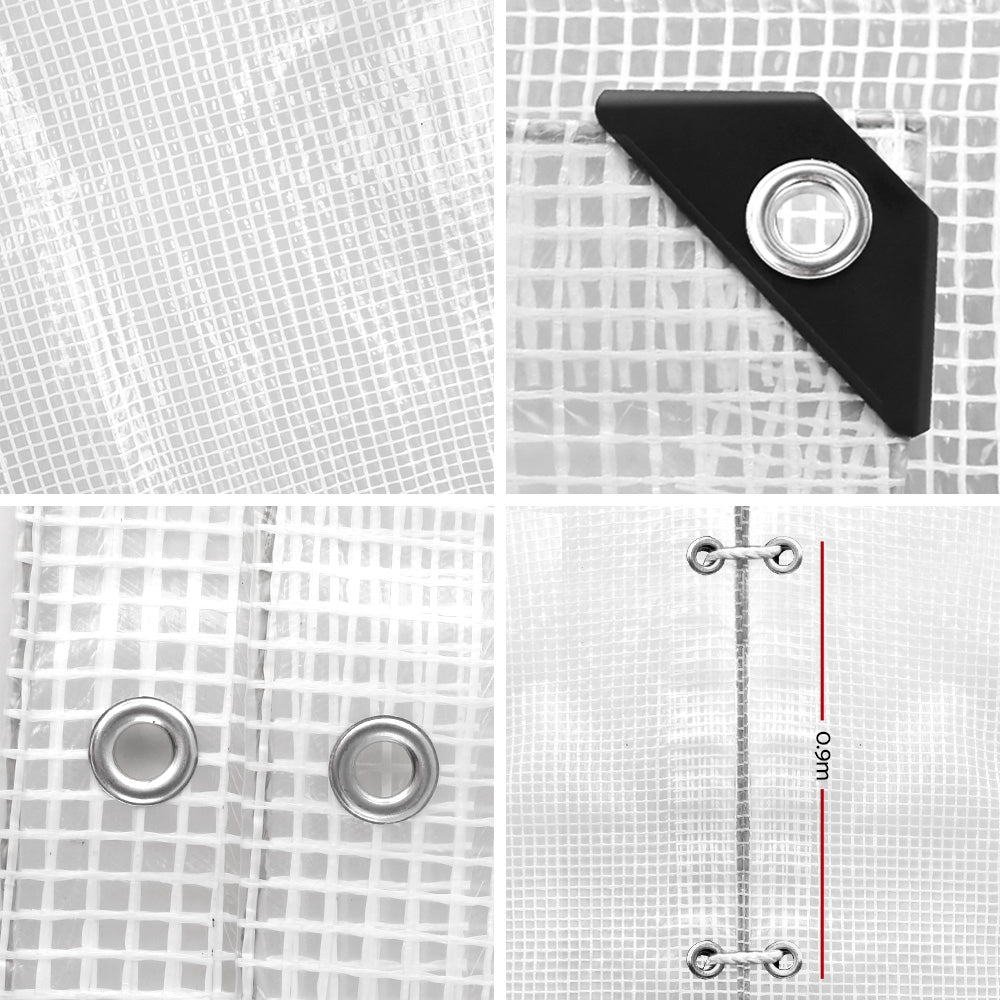 Instahut 4x7m Tarp Camping Tarps Poly Tarpaulin Heavy Duty Cover 135gsm Clear Tristar Online