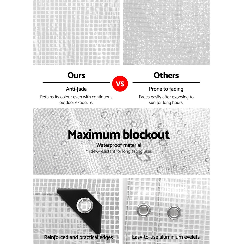 Instahut 4x7m Tarp Camping Tarps Poly Tarpaulin Heavy Duty Cover 135gsm Clear Tristar Online