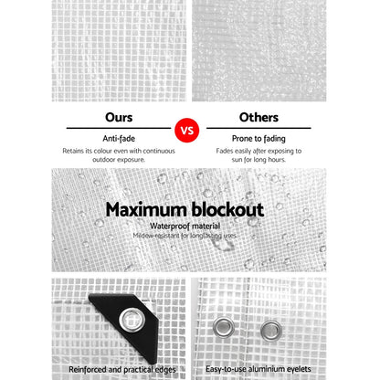 Instahut 4x7m Tarp Camping Tarps Poly Tarpaulin Heavy Duty Cover 135gsm Clear Tristar Online