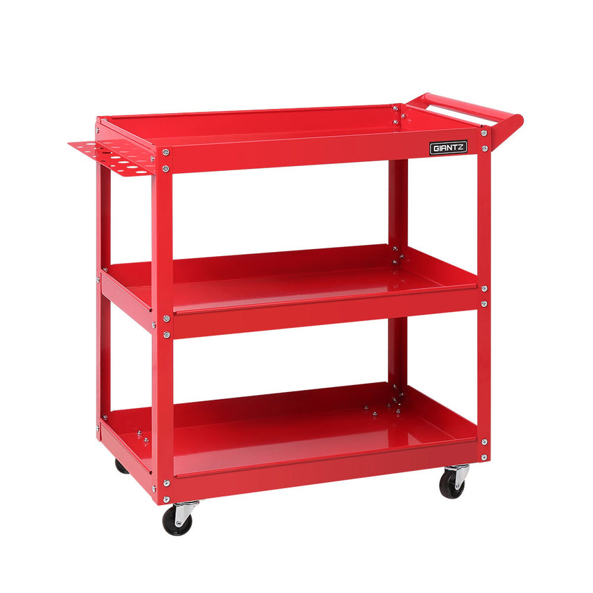 Giantz Tool Cart 3 Tier Parts Steel Trolley Mechanic Storage Organizer Red Tristar Online