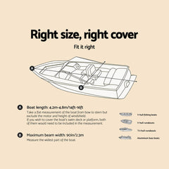 Seamanship 14- 16ft Boat Cover Trailerable Marine Grade 600D Tristar Online