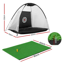 Everfit Golf Practice Net And Training Mat Set Cage Training Aid Hitting Mat Tristar Online