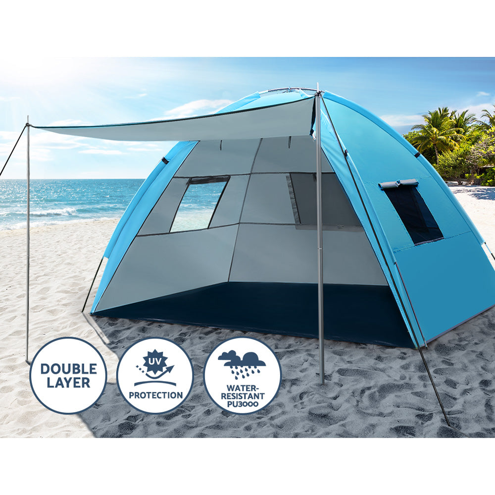 Weisshorn Camping Tent Beach Tents Hiking Sun Shade Shelter Fishing 2-4 Person Tristar Online