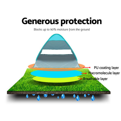 Weisshorn Pop Up Beach Tent Camping Hiking 3 Person Sun Shade Fishing Shelter Tristar Online