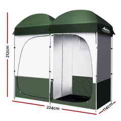 Weisshorn Double Camping Shower Toilet Tent Outdoor Portable Change Room Green Tristar Online