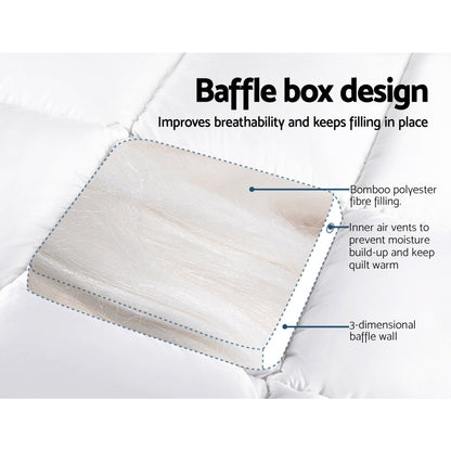 Giselle King Mattress Topper Bamboo Fibre Pillowtop Protector Tristar Online