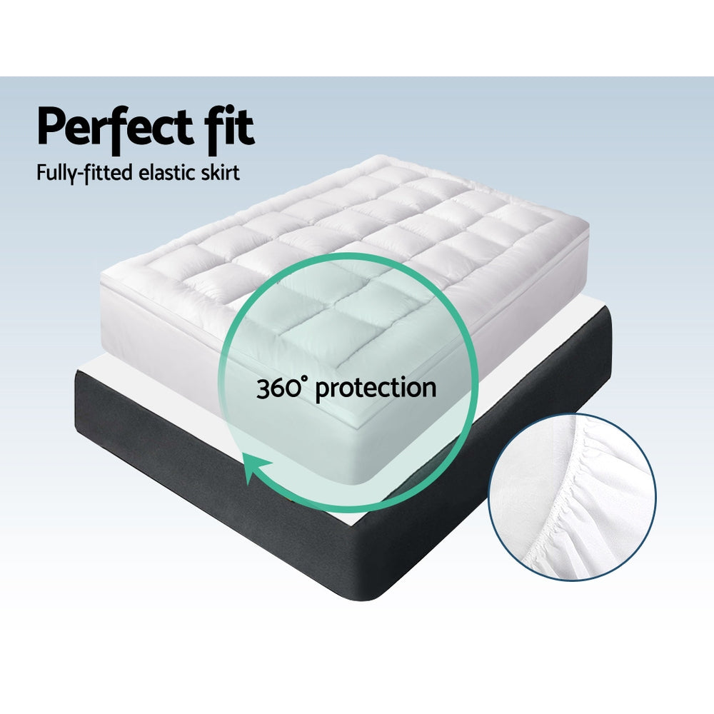 Giselle King Mattress Topper Bamboo Fibre Pillowtop Protector Tristar Online