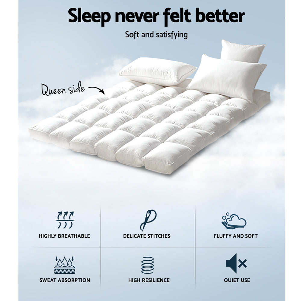 Giselle Queen Mattress Topper Bamboo Fibre Pillowtop Protector Tristar Online