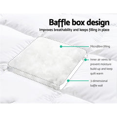 Giselle Double Mattress Topper Pillowtop 1000GSM Microfibre Filling Protector Tristar Online