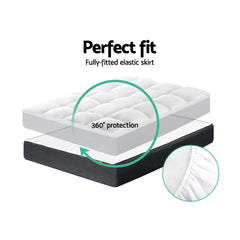 Giselle Double Mattress Topper Pillowtop 1000GSM Microfibre Filling Protector Tristar Online