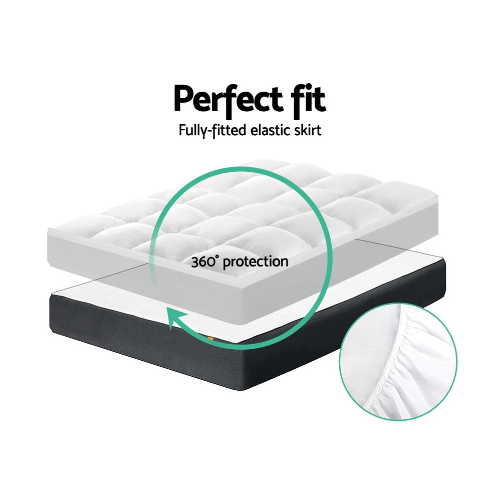 Giselle King Mattress Topper Pillowtop 1000GSM Microfibre Filling Protector Tristar Online