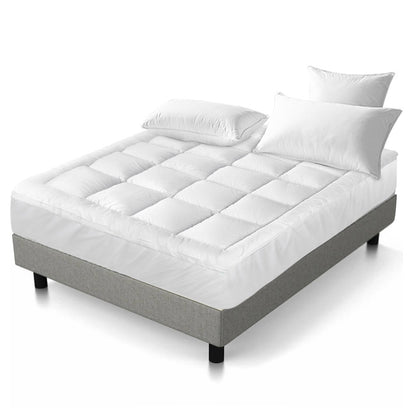 Giselle Single Mattress Topper Pillowtop 1000GSM Microfibre Filling Protector Tristar Online
