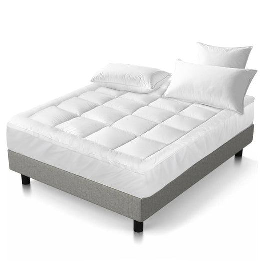 Giselle Single Mattress Topper Pillowtop 1000GSM Microfibre Filling Protector Tristar Online