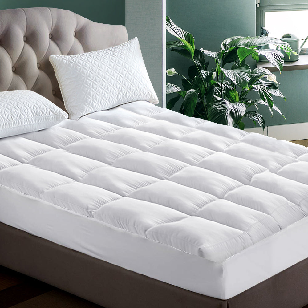 Giselle Single Mattress Topper Pillowtop 1000GSM Microfibre Filling Protector Tristar Online