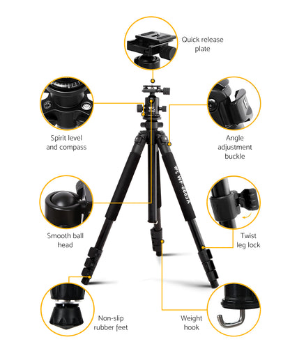 Weifeng 173cm Professional Ball Head Tripod Digital Camera Tristar Online