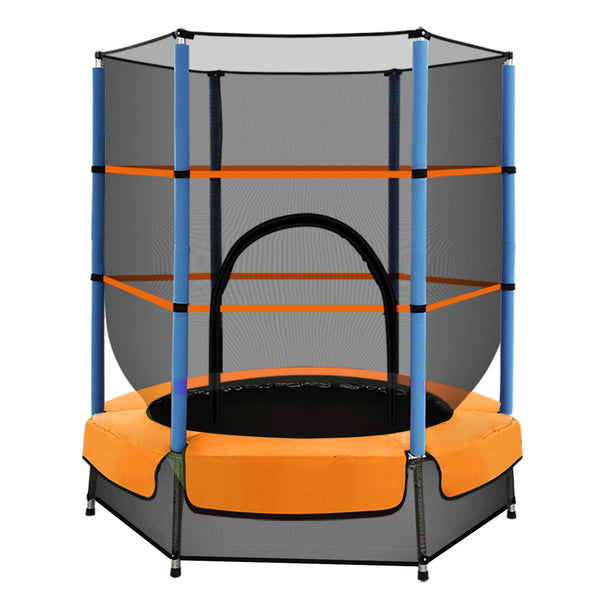 Everfit 4.5FT Trampoline for Kids w/ Enclosure Safety Net Rebounder Gift Orange Tristar Online