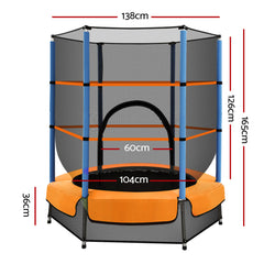 Everfit 4.5FT Trampoline for Kids w/ Enclosure Safety Net Rebounder Gift Orange Tristar Online