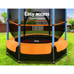 Everfit 4.5FT Trampoline for Kids w/ Enclosure Safety Net Rebounder Gift Orange Tristar Online